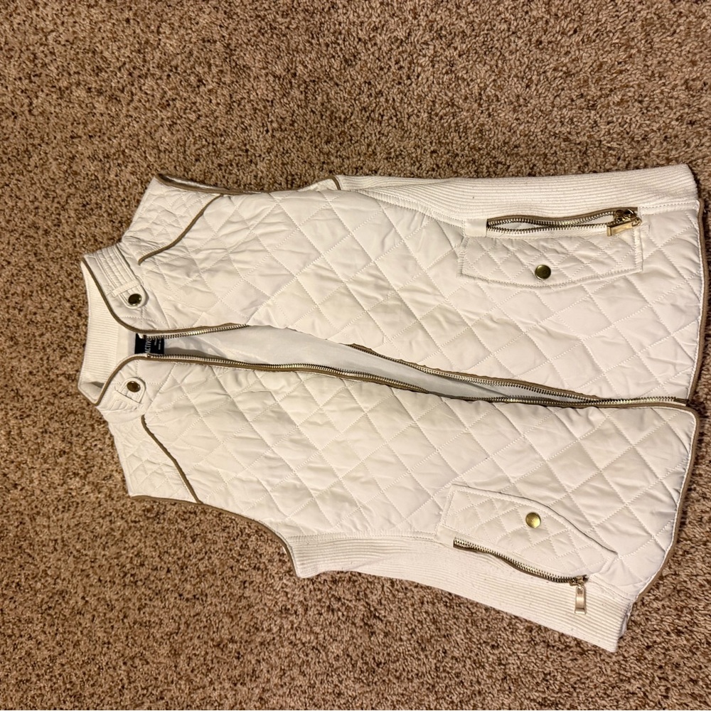 Women's Quilted White Vest